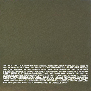 The Radio Dept. - Why Won't You Talk About It? (CD / Vinyl) - scans, artwork, images, photo's